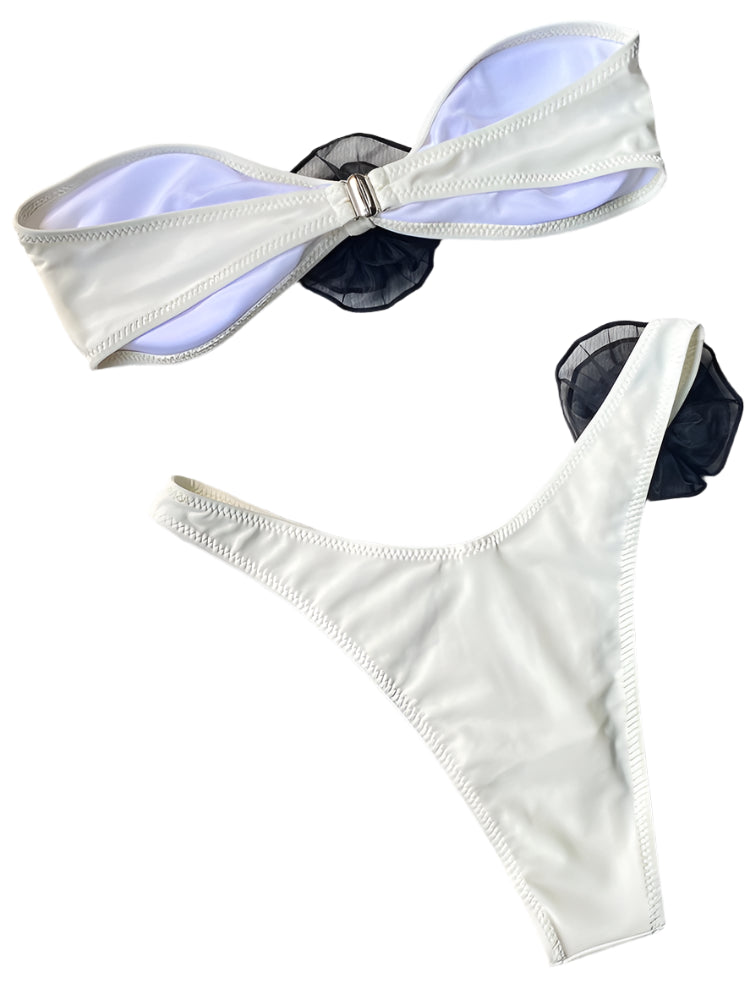 Strapless Flower Bikini Set