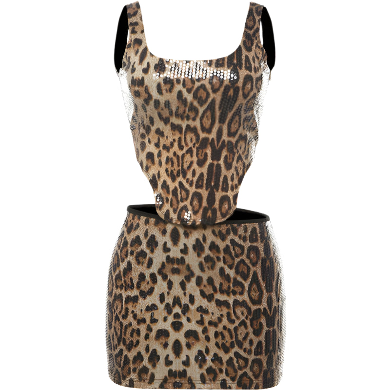 Sequin Leopard Set