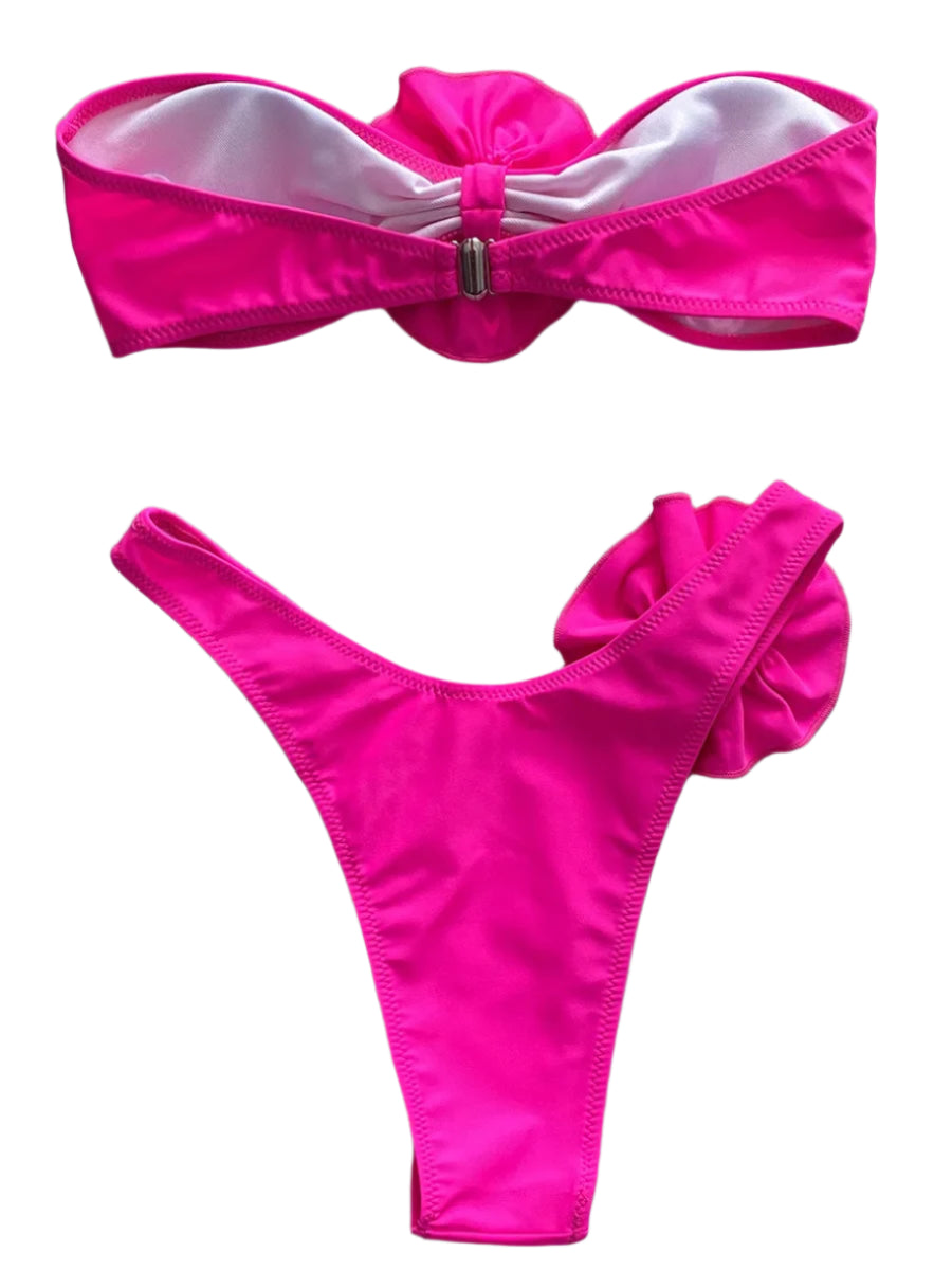 Strapless Flower Bikini Set