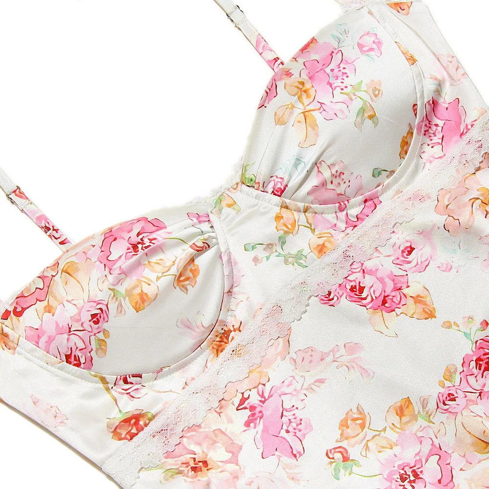 Summer Floral Satin Dress