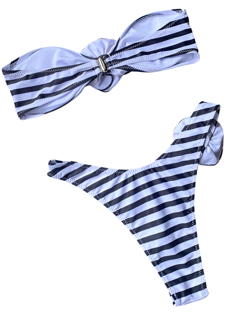 Strapless Flower Bikini Set