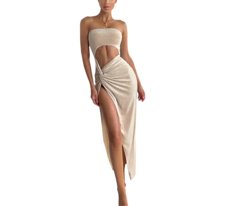 Apricot Slit Dress