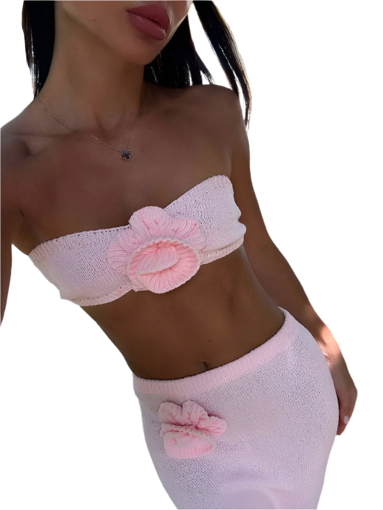 2-Piece Knit Flower Set
