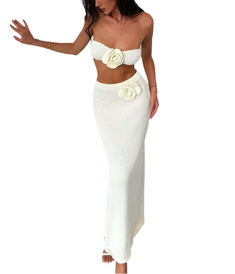 2-Piece Knit Flower Set