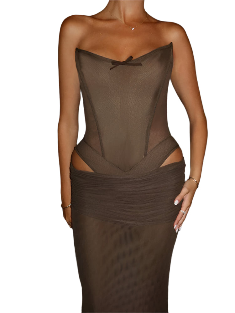 Chocolate Corset Set