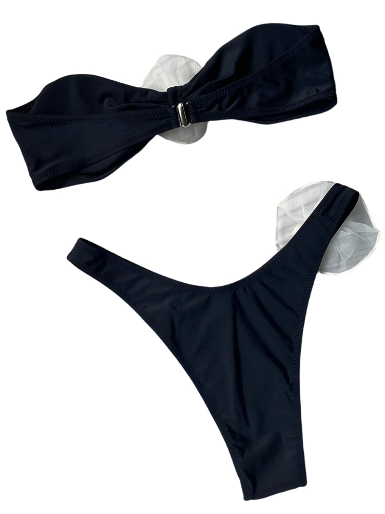 Strapless Flower Bikini Set