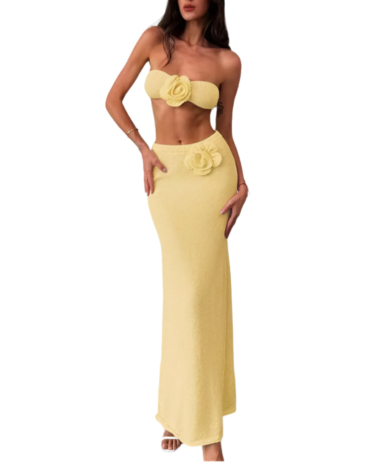 2-Piece Knit Flower Set