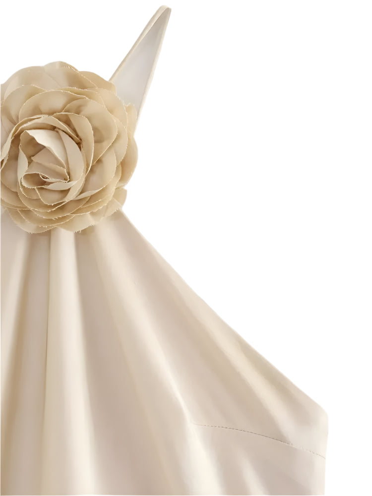 Flower Halter Midi Dress