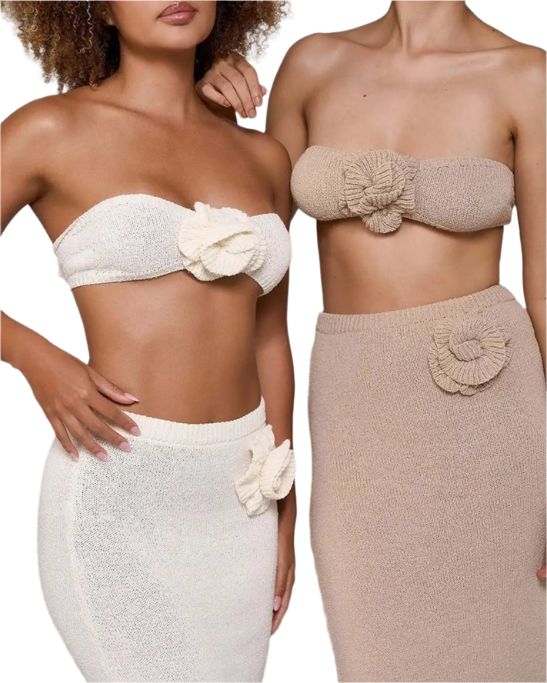 2-Piece Knit Flower Set