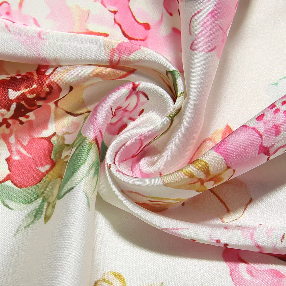 Summer Floral Satin Dress