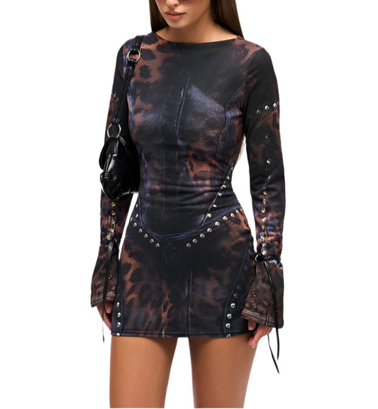 Leopard Print Grunge Dress