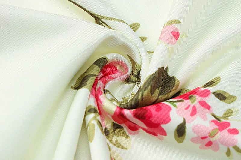 Floral Printed Satin Dress