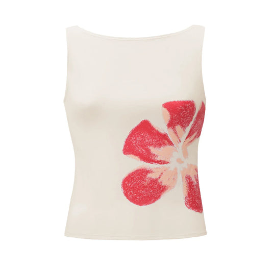 Y2K Flower Printed Tank