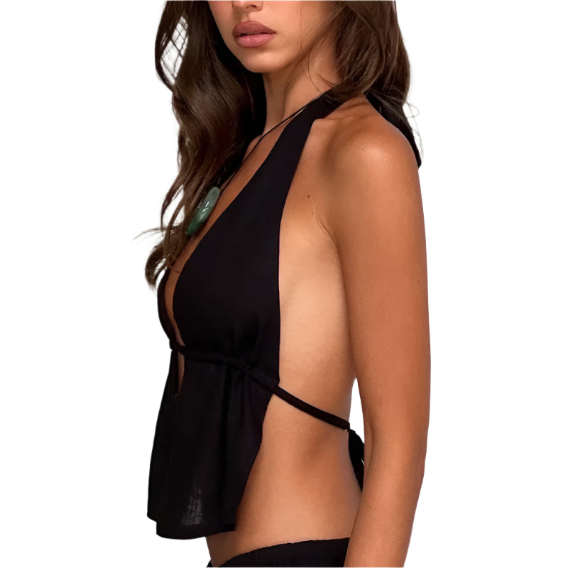 Open Back Halter Tank