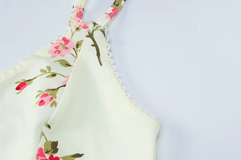 Floral Printed Satin Dress